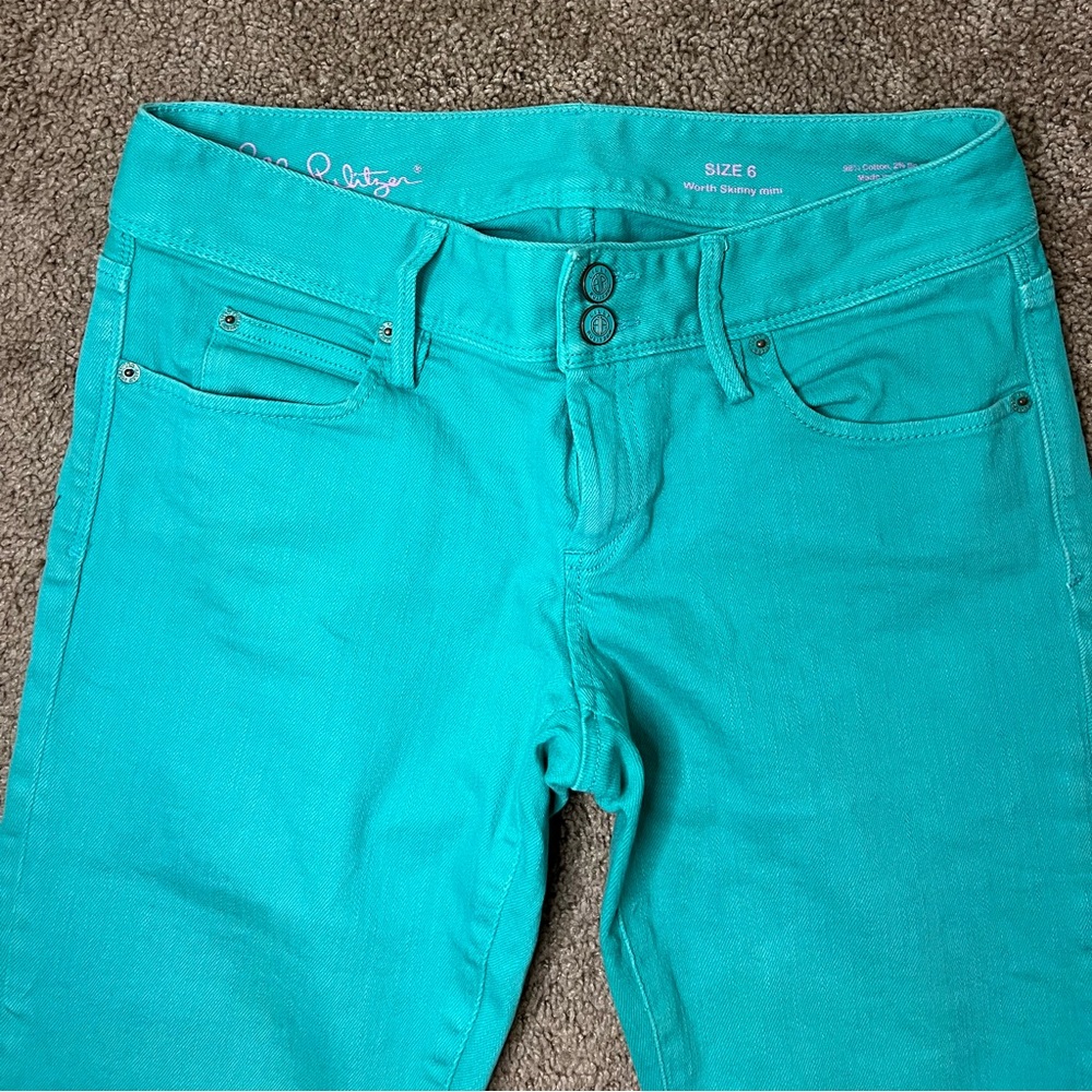 Worth Skinny mini Lily Pulitzer Teal Jeans